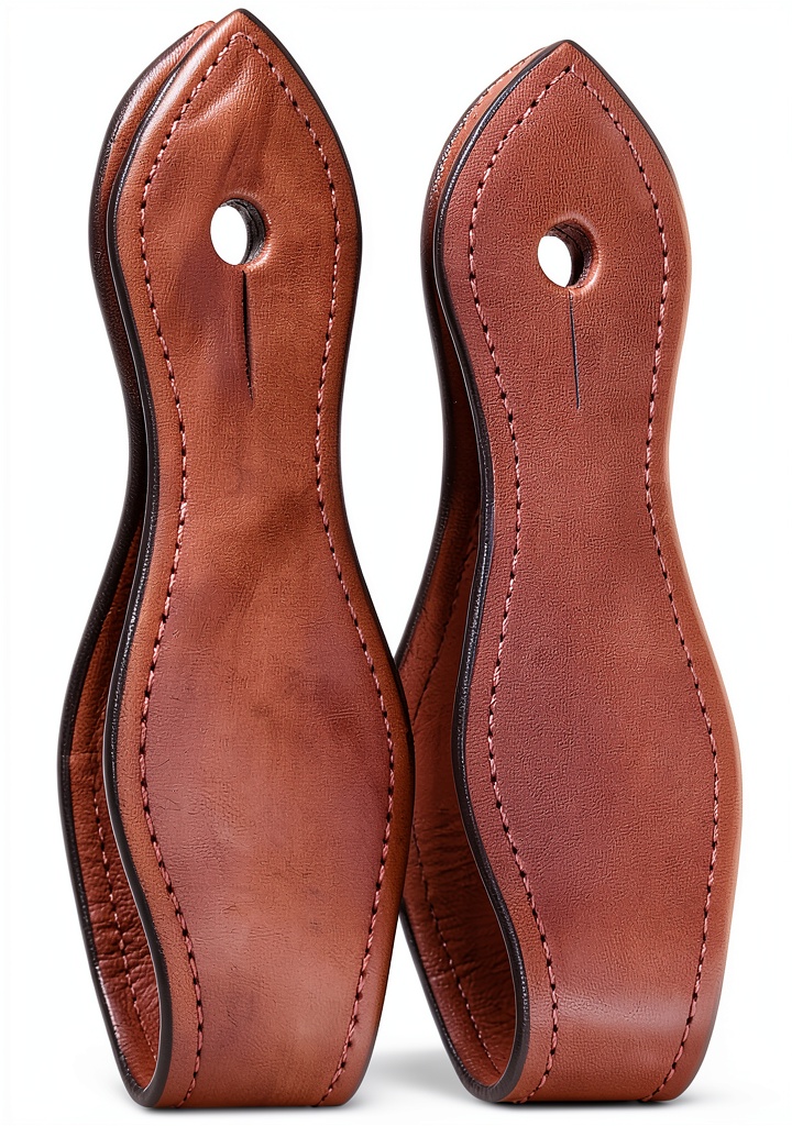 Rider adjusting Tough 1 leather girth on a horse in a stable