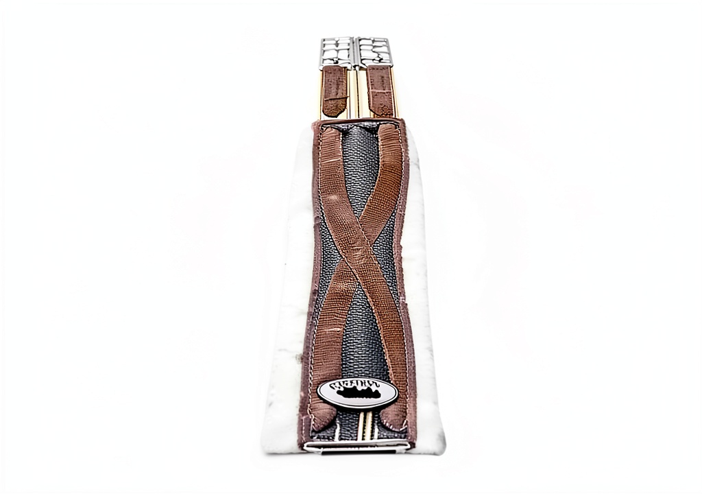Installing TuffRider Brown Synthetic Leather Girths for All Ages on a wooden stall