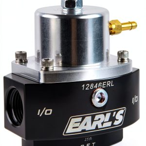 Earl's HP Billet EFI Bypass Fuel Regulator 15-65 PSI Black Anodized-0