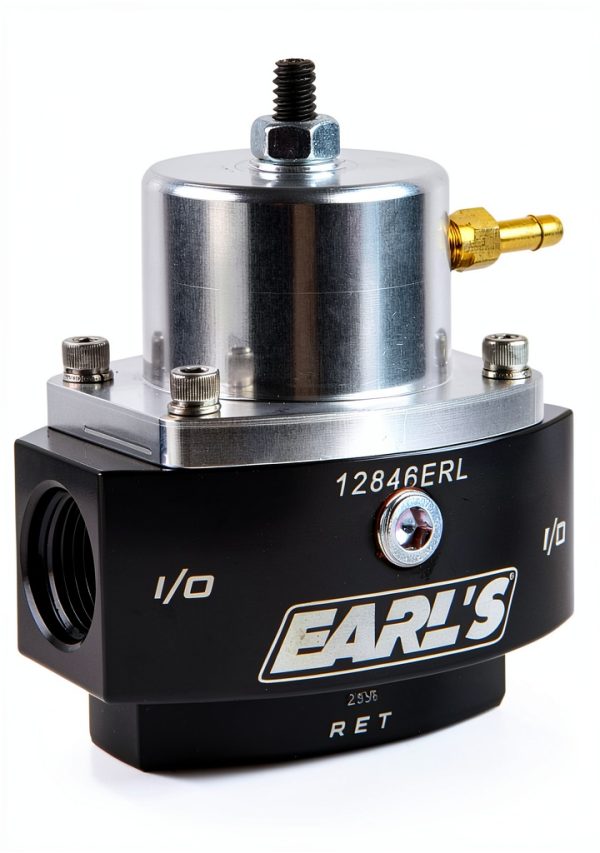 Earl's HP Billet EFI Bypass Fuel Regulator 15-65 PSI Black Anodized-0