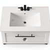 Bathroom Vanity IRONCK 30" Mounted Ceramic Sink Tip-Out Drawer White-3