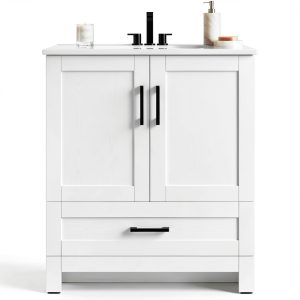 Bathroom Vanity IRONCK 30" with Soft‑Close Doors & Drawer-0