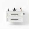 Bathroom Vanity IRONCK 30" Mounted Ceramic Sink Tip-Out Drawer White-8