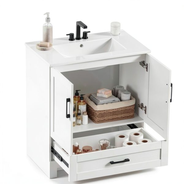 Bathroom Vanity IRONCK 30" with Soft‑Close Doors & Drawer-2