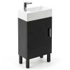 Bathroom Vanity YITAHOME 16 Inch Black Freestanding Soft‑Close-4