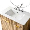 Bathroom Vanity T4TREAM 30" Fluted Cabinet with Ceramic Sink Oak-6