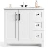 Bathroom Vanity IRONCK 36" White Freestanding with Soft Close Doors-0