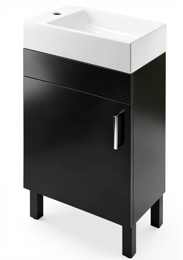 Bathroom Vanity YITAHOME 16 Inch Black Freestanding Soft‑Close-6