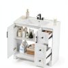 Bathroom Vanity IRONCK 36" White Freestanding with Soft Close Doors-2