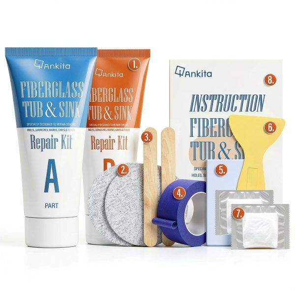 Tub Repair Kit White Ankita Bathroom Paste for Enamel Fiberglass-1