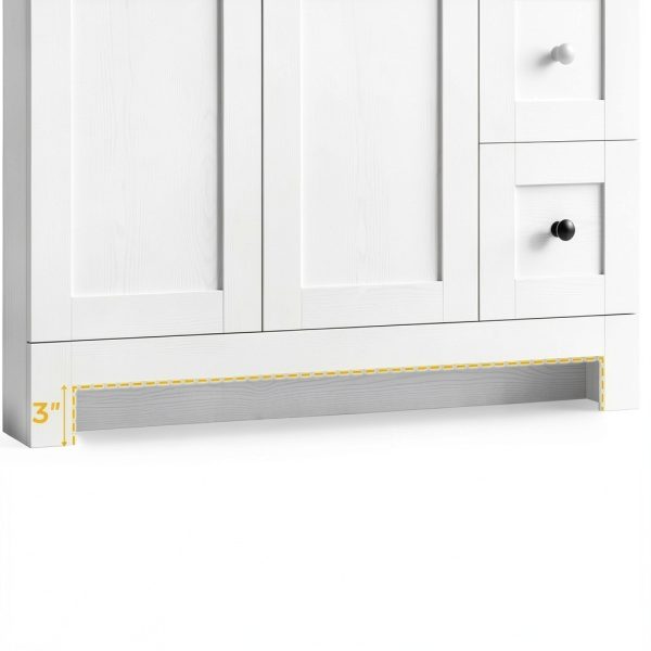 Bathroom Vanity IRONCK 36" White Freestanding with Soft Close Doors-7